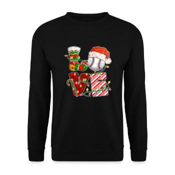 Baseball Noël Joueur de baseball Fête de Noël - Sweat-shirt Unisexe - noir - Devant - Alina (178cm) & Michal (187cm)