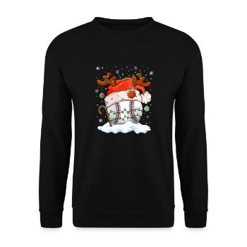 Baseball Noël Joueur de baseball Fête de Noël - Sweat-shirt Unisexe - noir - Devant - Alina (178cm) & Michal (187cm)