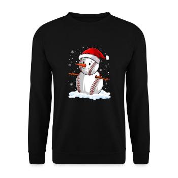 Baseball Noël Joueur de baseball Fête de Noël - Sweat-shirt Unisexe - noir - Devant - Alina (178cm) & Michal (187cm)