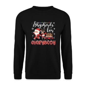 English Shepherd Christmas English Shepherd Xmas - Unisex Sweatshirt - black - Front - Alina (178cm) & Michal (187cm)