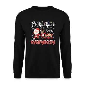 Chihuahua Christmas Party Chihuahua Xmas Gifts - Unisex Pullover - Schwarz - Vorne - Alina (178cm) & Michal (187cm)
