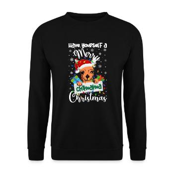 Chihuahua Christmas Party Chihuahua Xmas Gifts - Unisex Pullover - Schwarz - Vorne - Alina (178cm) & Michal (187cm)