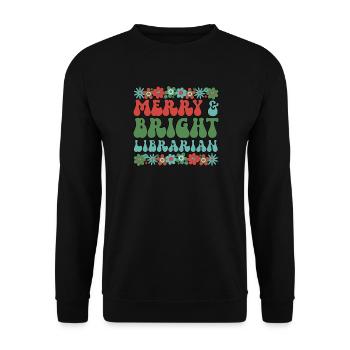 School Librarian Christmas Library Worker Xmas - Unisex Sweatshirt - black - Front - Alina (178cm) & Michal (187cm)