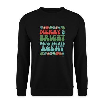 Agent immobilier Noël Immobilier Cadeaux de Noël - Sweat-shirt Unisexe - noir - Devant - Alina (178cm) & Michal (187cm)