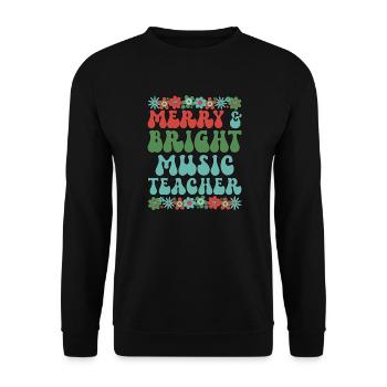 Music Teacher Christmas Music Teaching Xmas Gift - Unisex Sweatshirt - black - Front - Alina (178cm) & Michal (187cm)