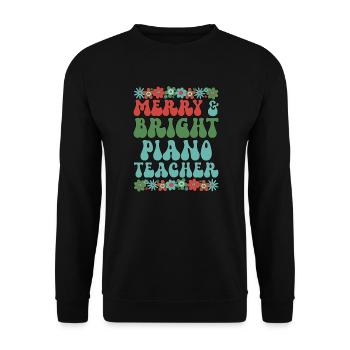 Piano Teacher Christmas Piano Teaching Xmas Gift - Unisex Sweatshirt - black - Front - Alina (178cm) & Michal (187cm)