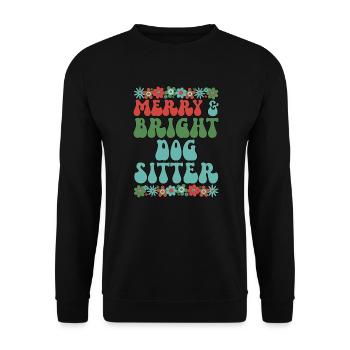 Dog Sitter Christmas Dog Sitting Xmas Gifts - Unisex Pullover - Schwarz - Vorne - Alina (178cm) & Michal (187cm)