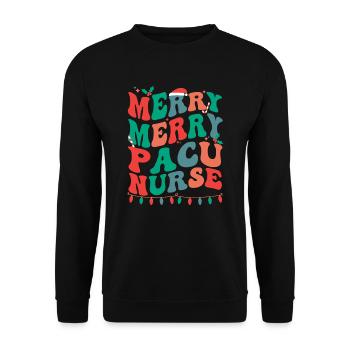 Post Anesthesia Care Unit Christmas PACU Nurse - Unisex Sweatshirt - black - Front - Alina (178cm) & Michal (187cm)