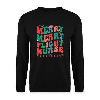Flight Nurse Christmas RN Flight Nursing Xmas Gift - Unisex Pullover - Schwarz - Vorne - Alina (178cm) & Michal (187cm)
