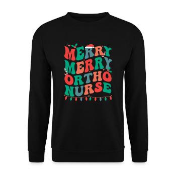 Orthopedic Nurse RN Christmas Ortho Nurse Xmas - Unisex Sweatshirt - black - Front - Alina (178cm) & Michal (187cm)