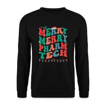 Pharmacy Technologist Christmas Pharmacy Tech Xmas - Unisex Sweatshirt - black - Front - Alina (178cm) & Michal (187cm)