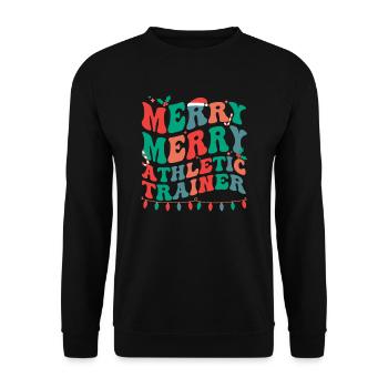 Certified Athletic Trainer Christmas AT Xmas Gifts - Unisex Pullover - Schwarz - Vorne - Alina (178cm) & Michal (187cm)