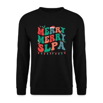 Speech Language Pathologist Assistant Christmas - Unisex Sweatshirt - black - Front - Alina (178cm) & Michal (187cm)