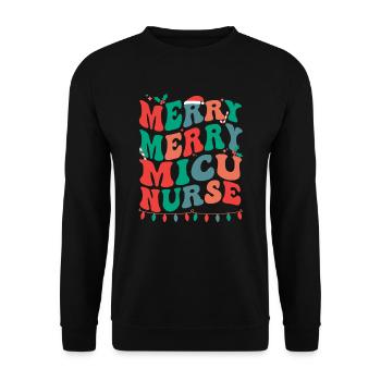 MICU Nurse Christmas Medical ICU Nursing Xmas Gift - Sweat-shirt Unisexe - noir - Devant - Alina (178cm) & Michal (187cm)