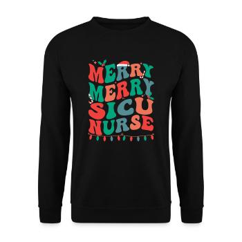 SICU Nurse Christmas Chirurgie ICU Nursing Xmas - Sweat-shirt Unisexe - noir - Devant - Alina (178cm) & Michal (187cm)