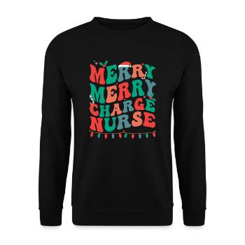 Charge Nurse Christmas Charge Nursing Xmas Gifts - Unisex Sweatshirt - black - Front - Alina (178cm) & Michal (187cm)