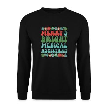 Medical Assistant Christmas Med Assistant Xmas - Unisex Pullover - Schwarz - Vorne - Alina (178cm) & Michal (187cm)