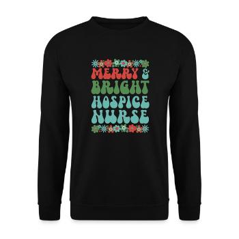 Hospice Nurse Christmas Hospice Nursing Xmas Gifts - Unisex Sweatshirt - black - Front - Alina (178cm) & Michal (187cm)