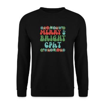 CPhT Christmas Certified Pharmacy Technician Xmas - Unisex Pullover - Schwarz - Vorne - Alina (178cm) & Michal (187cm)