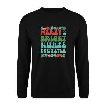 Infirmière enseignante Noël IA Formation en sciences infirmières Noël - Sweat-shirt Unisexe - noir - Devant - Alina (178cm) & Michal (187cm)
