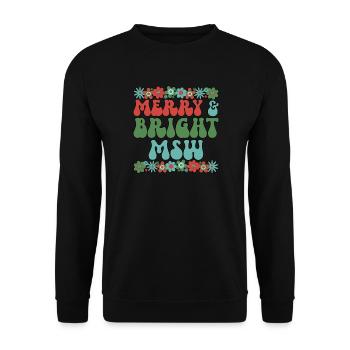 MSW Christmas Master Of Social Work Xmas Gifts - Unisex Sweatshirt - black - Front - Alina (178cm) & Michal (187cm)