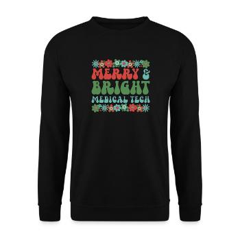 Medical Tech Christmas Med Lab Technologist Xmas - Unisex Sweatshirt - black - Front - Alina (178cm) & Michal (187cm)