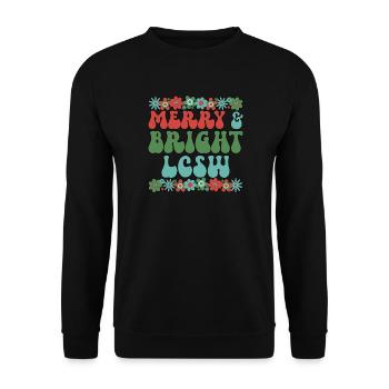 LCSW Christmas Licensed Clinical Social Worker - Unisex Sweatshirt - black - Front - Alina (178cm) & Michal (187cm)
