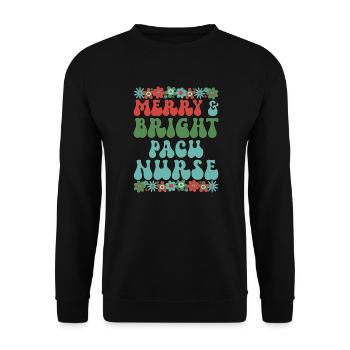 Post Anesthesia Care Unit Christmas PACU Nurse - Unisex Sweatshirt - black - Front - Alina (178cm) & Michal (187cm)