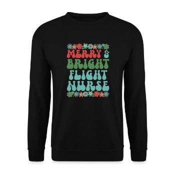 Flight Nurse Christmas RN Flight Nursing Xmas Gift - Unisex Pullover - Schwarz - Vorne - Alina (178cm) & Michal (187cm)