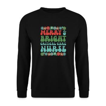 Critical Care Nurse Christmas Critical Care Xmas - Unisex Sweatshirt - black - Front - Alina (178cm) & Michal (187cm)