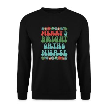 Orthopedic Nurse RN Christmas Ortho Nurse Xmas - Unisex Sweatshirt - black - Front - Alina (178cm) & Michal (187cm)