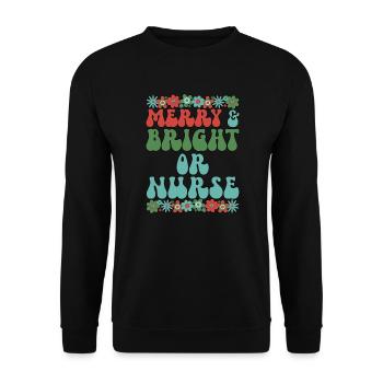 OR Nurse Christmas Operating Room Nurse Xmas Gifts - Unisex Sweatshirt - black - Front - Alina (178cm) & Michal (187cm)