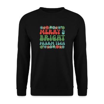 Pharmacy Technologist Christmas Pharmacy Tech Xmas - Unisex Sweatshirt - black - Front - Alina (178cm) & Michal (187cm)