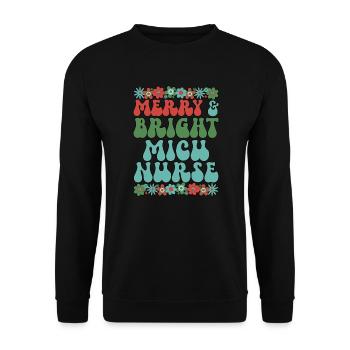 MICU Infirmière Noël Soins intensifs médicaux Soins infirmiers Cadeau de Noël - Sweat-shirt Unisexe - noir - Devant - Alina (178cm) & Michal (187cm)