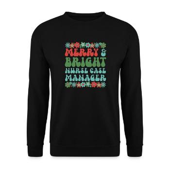 RN Case Manager Christmas Nurse Case Manager Xmas - Unisex Sweatshirt - black - Front - Alina (178cm) & Michal (187cm)