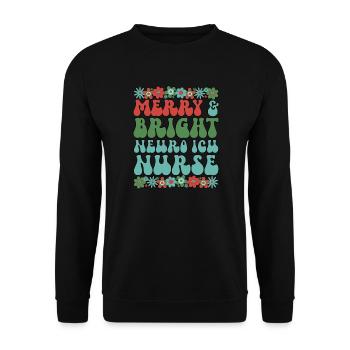Neuro ICU Nurse Christmas Neurology ICU Xmas Gifts - Unisex Pullover - Schwarz - Vorne - Alina (178cm) & Michal (187cm)