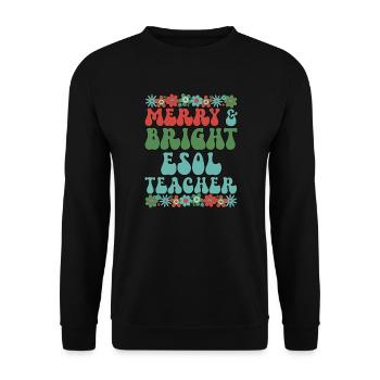 ESOL Teacher Christmas English Teacher Xmas Gifts - Unisex Pullover - Schwarz - Vorne - Alina (178cm) & Michal (187cm)