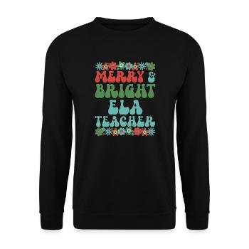 ELA Teacher Christmas English Language Arts Xmas - Unisex Sweatshirt - black - Front - Alina (178cm) & Michal (187cm)