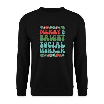 Social Worker Christmas Social Workers Xmas Gifts - Unisex Pullover - Schwarz - Vorne - Alina (178cm) & Michal (187cm)