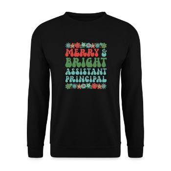 Assistant Principal Christmas School Crew Xmas - Unisex Sweatshirt - black - Front - Alina (178cm) & Michal (187cm)