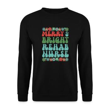 Rehab Nurse Christmas Rehabilitation Nursing Xmas - Unisex Sweatshirt - black - Front - Alina (178cm) & Michal (187cm)