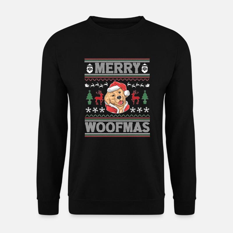 Golden Retriever Ugly Christmas Golden Dog Xmas - Unisex Pullover - Schwarz
