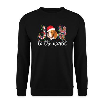 Beagle Christmas Party Beagle Dog Xmas Gifts - Unisex Pullover - Schwarz - Vorne - Alina (178cm) & Michal (187cm)