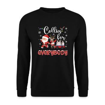 Border Collie Noël Border Collie Cadeaux de Noël - Sweat-shirt Unisexe - noir - Devant - Alina (178cm) & Michal (187cm)