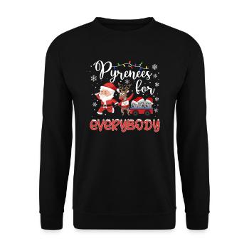 Great Pyrenees Weihnacht Goldener Hunde Geschenk - Unisex Pullover - Schwarz - Vorne - Alina (178cm) & Michal (187cm)
