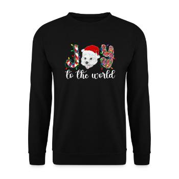 Westie Christmas Golden Dog Gift - Unisex Sweatshirt - black - Front - Alina (178cm) & Michal (187cm)