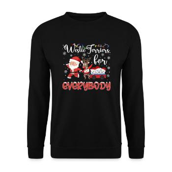Westie Christmas Golden Dog Gift - Unisex Sweatshirt - black - Front - Alina (178cm) & Michal (187cm)