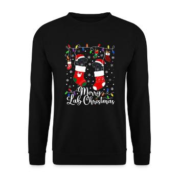 Cadeau de chien d’or de Noël Labrador - Sweat-shirt Unisexe - noir - Devant - Alina (178cm) & Michal (187cm)