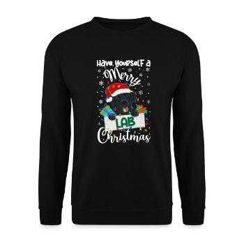 Cadeau de chien d’or de Noël Labrador - Sweat-shirt Unisexe - noir - Devant - Alina (178cm) & Michal (187cm)