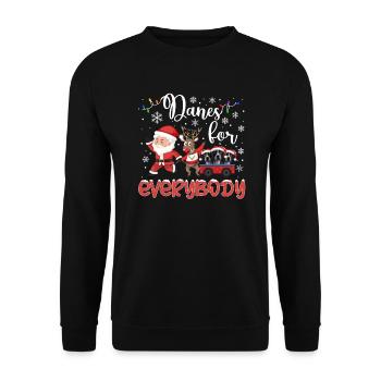 Great Dane Christmas Golden Dog Gift - Unisex Sweatshirt - black - Front - Alina (178cm) & Michal (187cm)